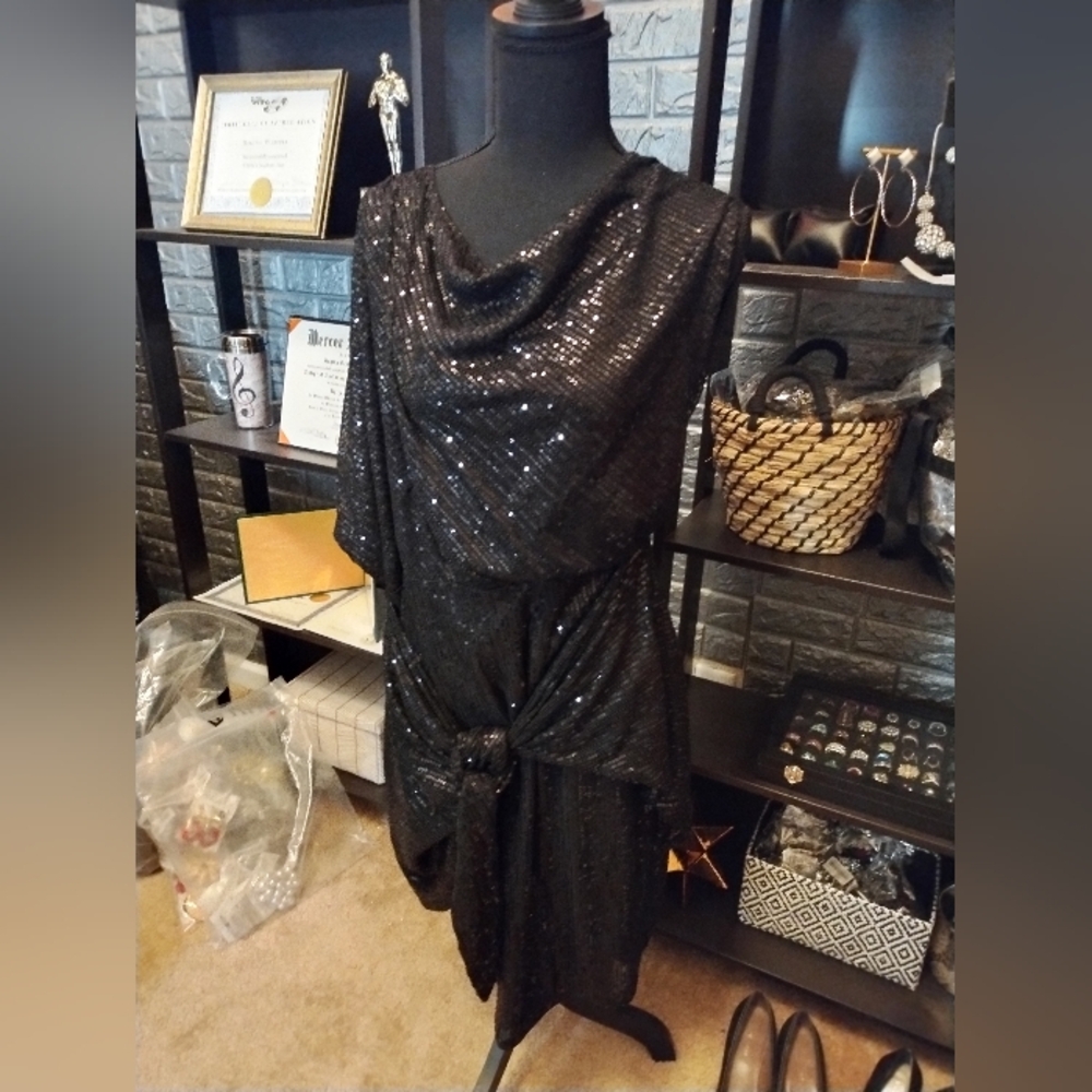 Elegant Black Sequin Dress  Grace Karin